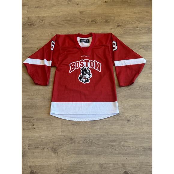 NCAA Boston University Terriers Red Hockey Jersey #8 Adam’s Size Small - Picture 1 of 9